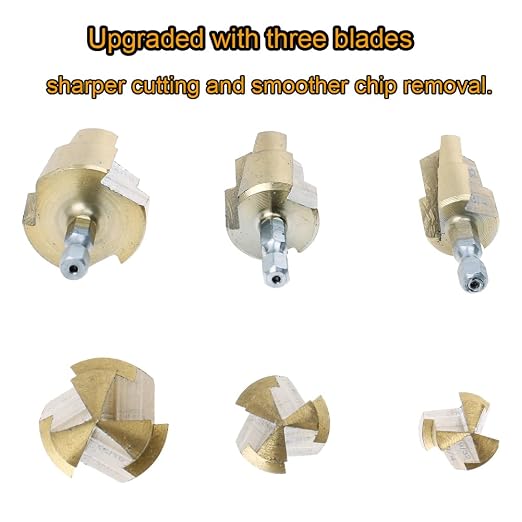 3Pack PPR Lifting Stepped Drill Bit Reamer Drill for Water Pipe Tube Repair Drill Connection Tool for 1/2" 3/4" 1inch Pipes 1/4 Hex Shank Quick Change