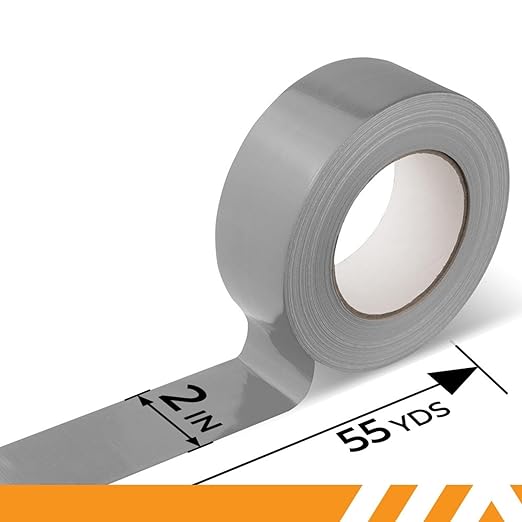 GTSE Silver Duct Tape, 2 Inches x 55 Yards (164 ft), Heavy Duty, Waterproof Repair Tape for Indoor or Outdoor Use, 48 Rolls