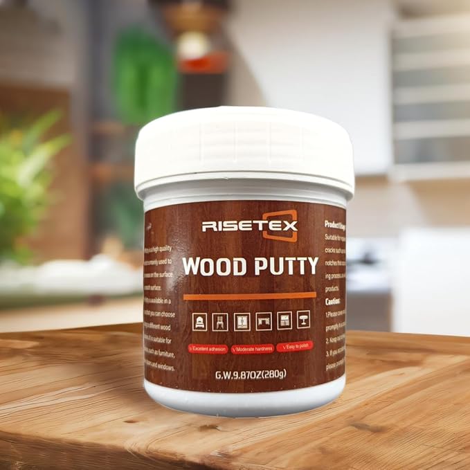 Wood Filler Putty,9.87 oz White Wood Filler Stainable and Paintable,Wood Putty,Wooden Repair Kit for Quickly Repair Any Breaks,Cracks, Chips and Defects in Wooden Furniture,Easy to Use and Sand