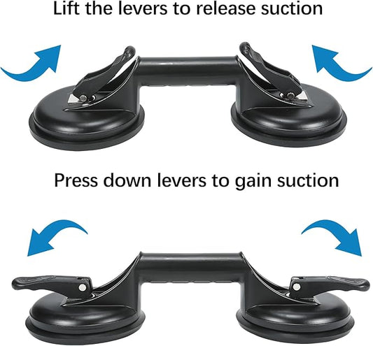 Floor Gap Fixer Tool for Laminate Floor Gap Repair Plank Grabber Includes Heavy Duty Aluminum Suction Cup and Fiberglass Handle Rubber Mallet (Can't Use on Scraped Surface Floor)