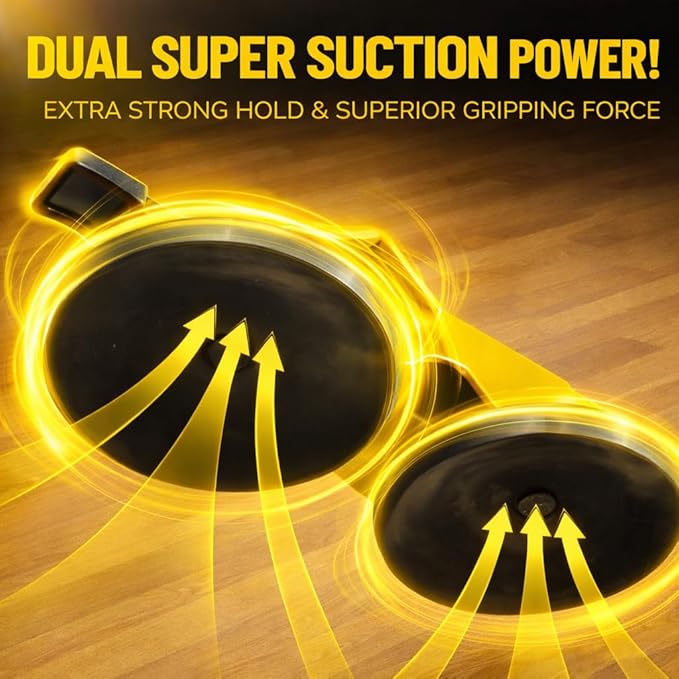 Floor Gap Fixer Tool, 45° Striking Surface Floor Gap Repair Tool with Dual Suction Cup, Made of Iron. with 6pcs Sticky Pads for Fixer Laminate/Vinyl Flooring Tools