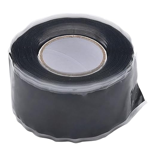 Black Self-Fusing Silicone Repair Tape, Waterproof Pipe Sealing Tape, Insulating Silicone Grip Tape, Rubber Hose Repair Tape, Stretch-Resistant Leak Stop Tape for Cars, Pipes, Hoses (1 Inch X 5 Ft)