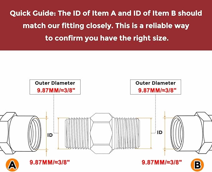 Pack of 4, 1/8" MNPT To 1/8" MNPT Solid Brass Hex Nipple Hose Connectors, Male Pipe Adapter for Pipe Leak Repair, Bathroom Remodeling, Tool Extension, Compression