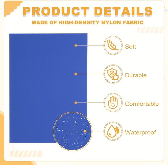 PATIKIL Nylon Repair Patch 8 x 6 Inch, 6pcs Self-Adhesive Down Jacket Repair Patches Waterproof Fabric Repairing Tape for Tents Sleeping Bag Outdoor Camping Gear, Sapphire Blue