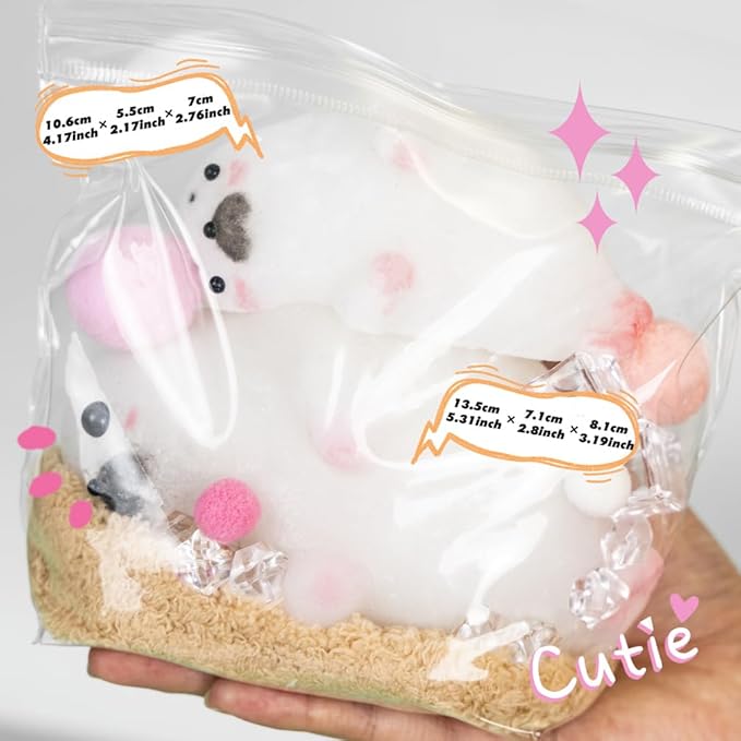 Taba Squishy Kit Seal Silicone Mold 4''+Liquid Gel+Flocking Cute Animal Maker Set