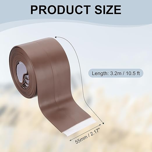 PATIKIL 2" x 10.5 ft Caulk Tape, Caulk Strips PVC Self Adhesive Caulking Tape Waterproof Edge Protectors for Bathroom Accessories Kitchen Countertop, Brown