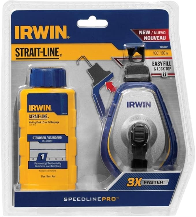 Irwin Tools Strait-Line 1932887 IRWIN Speedline Pro Chalk Reel, Blue