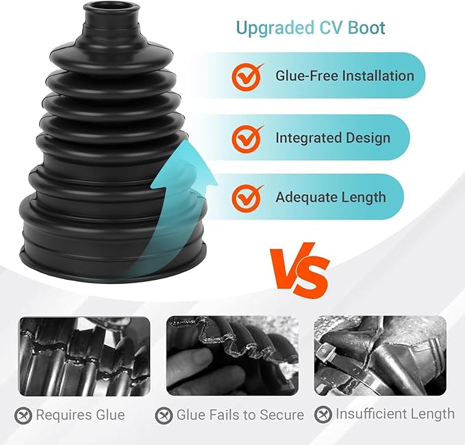 2PCS CV Boot Repair Kit with Expander Tool and Clamps, Heavy Duty Neoprene CV Axle Boot Replacement for Most Cars, Universal CV Joint Boot Kit, Dustproof and Waterproof