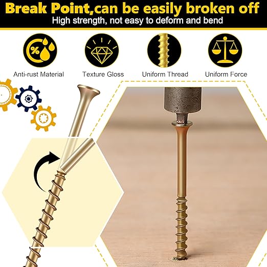 Dreyoo 50 Pcs Repair Floor Screws, Universal Screws for Floor Repair Fit Hardwood/Vinyl/Carpets, Wood Gap Fixer Compatible with 3233, Bolt Assortment Sets