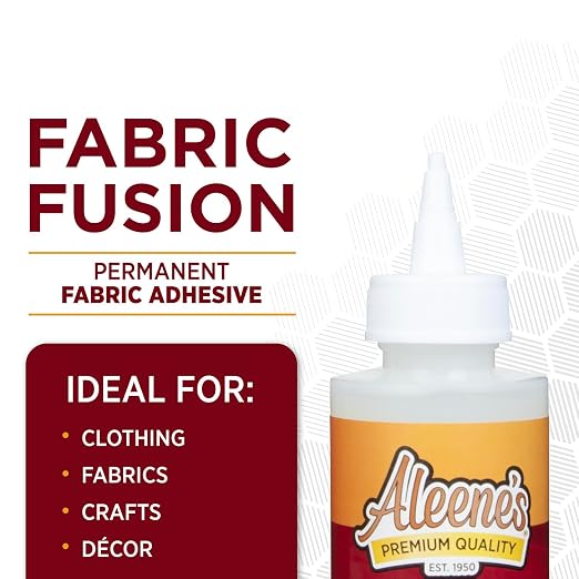 Aleene's Fabric Fusion Glue 4 oz 3-Pack, Permanent and Washable Adhesive, No-Sew Fabric Glue for Clothing, Denim, Polyester, Cotton, Flannel Materials, Dries Flexible