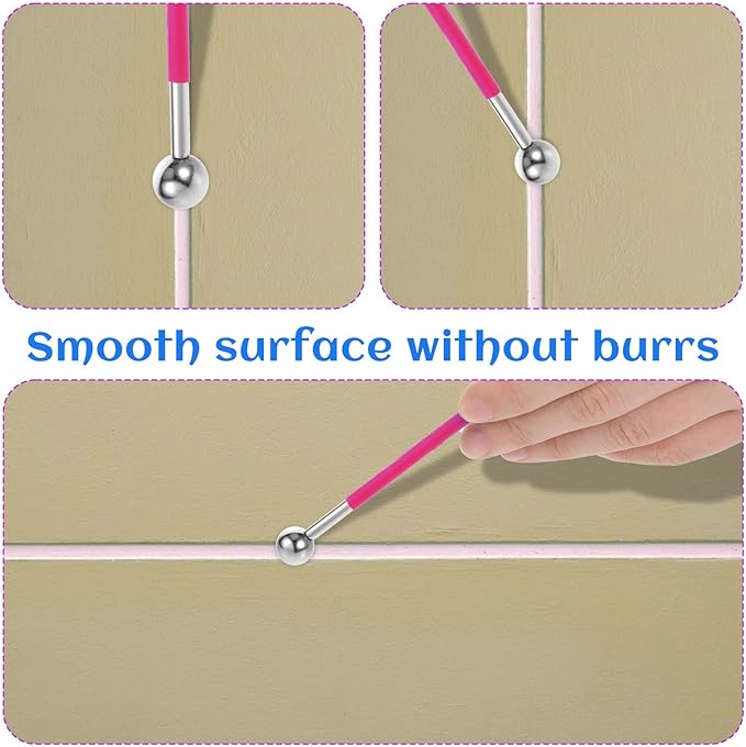 4 Pcs Caulking Ball Tool Kit Double Ended Dotting Tools Joint Grout Repair Metal Embossing Clay Tools for Tile Finishing DIY Crafts