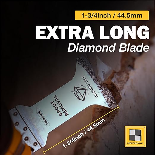 Diamond Oscillating Multi Tool Blades 5 Pcs Set, Precise & Clean Cutting for Grout Removal, Cleaning Mortar