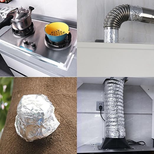 COSIMIXO Silver Aluminum Foil Duct Tape 6 Inches x 55Yards,Heavy Duty,High Temperature Sealing and Patching,Perfect for HVAC,Air Ducts,Foamboard,Metal Repair,Insulation,Dryer Vent and More