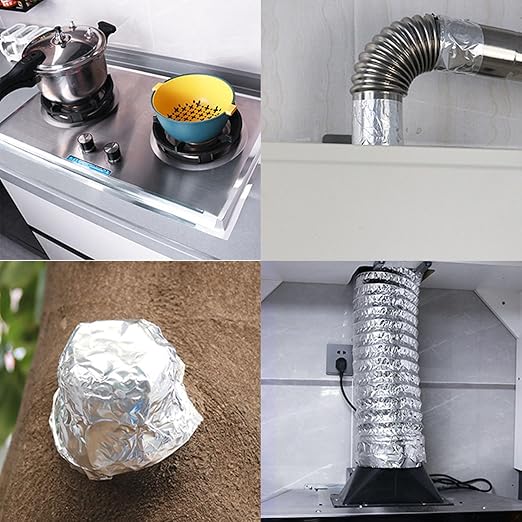COSIMIXO Silver Aluminum Foil Duct Tape 3 Inches x 55Yards,Heavy Duty,High Temperature Sealing and Patching,Perfect for HVAC,Air Ducts,Foamboard,Metal Repair,Insulation,Dryer Vent and More