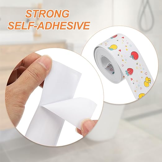 PATIKIL Caulk Tape Waterproof Self Adhesive, PVC Toilet Caulking Sealant Strip Bathtub Caulk Sealing Strip Tape for Bathroom Kitchen Countertop, Fruit (1.5 Inch x 10.5 Ft)