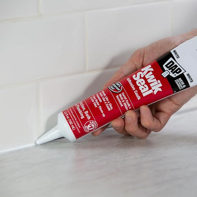Dap 18001 6 Pack 5.5 oz. Kwik Seal Kitchen and Bath Adhesive Caulk, White