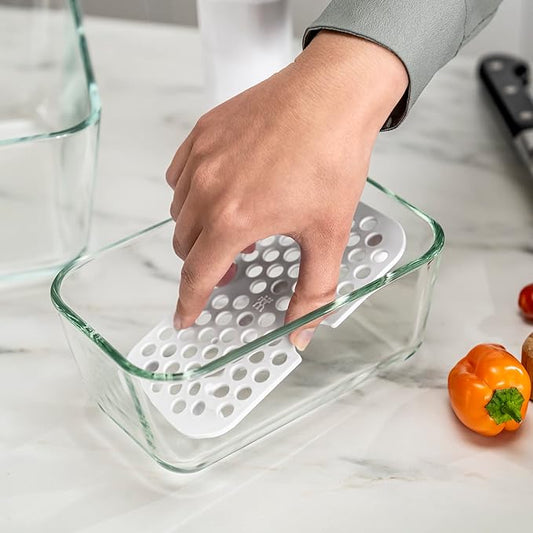 ZWILLING Fresh & Save Set of 2 Drip Tray for Glass Boxes, MEDIUM/LARGE, white (Pack of 2)