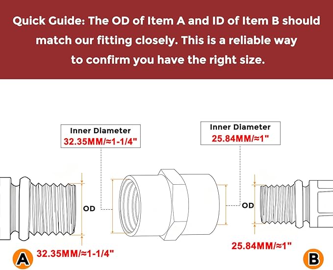 Pack of 2, 1" FeMale NPT to 3/4" FeMale NPT Solid Brass Pipe Fitting Coupler, Brass Coupling Hose Fittings Adapter for Pipe Leak Repair, Bathroom Remodeling, Tool Extensions