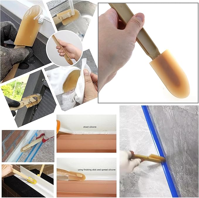 4PCS Rubber Caulking Scrapers Reusable Sealant Scraper 4 Size Caulk Finishing Tool Multipurpose Caulk Remover Smoothing Tool Suitable for Tiles Bricks Kitchen Bathroom