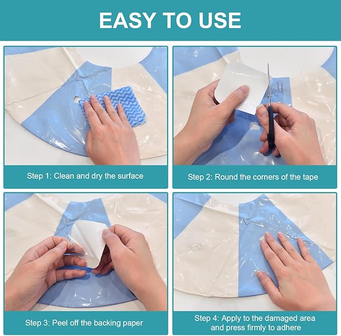 Yoleshy Inflatable Pool Patch Repair Kit, 20 Packs Inflatable Patch Repair Kit 2.5 in, TPU Clear Waterproof Tape for Pools, Bounce House, Air Mattress