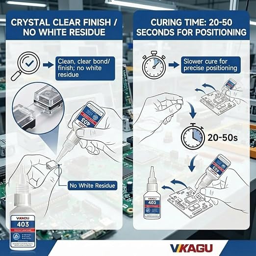 403 Super Glue Instant Adhesive Clear 20g for Porous Materials Metal Plastic and Rubber 2 Pack