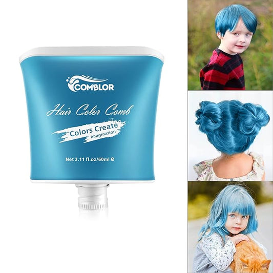 Temporary Hair Wax Color, Hair Color Dye Washable Hair Styling Mud, Style Clay for Girls Boys Teens Women, Instant Hair Coloring Gel Cream for DIY Cosplay Halloween Children's Day (Blue)