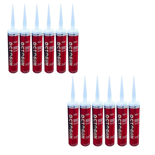 Octogun™ Universal Premium Silicone x12 Pack – All-Purpose Waterproof Sealant for Bathroom, Kitchen, Shower, Window & Door – Low Odor, Flexible & Long-Lasting – 10.1 fl oz -White, Silicone, Caulk