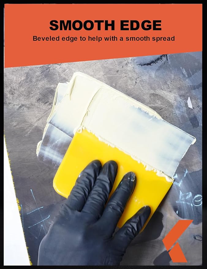 KREFINISH Body Filler Spreaders (Pack of 100) - 5" Yellow Reusable Plastic Spreader for Automotive Fillers, Putties, Glazes, Caulks and Paint