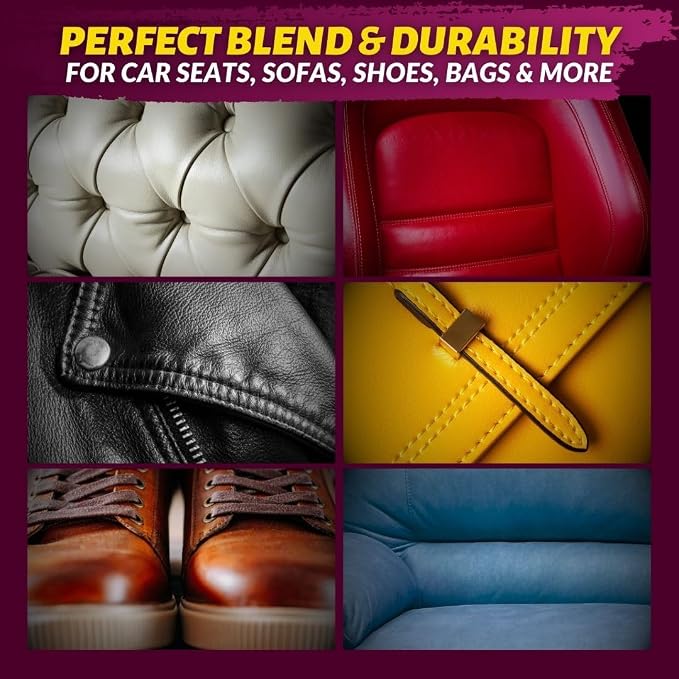 COCONIX Leather & Vinyl Repair Kit - Brown & Shades | Fix Tears, Holes, Scratches, and Peeling on Leather and Vinyl Furniture, Car Seats, and Jackets | Easy Application with Customizable Colors