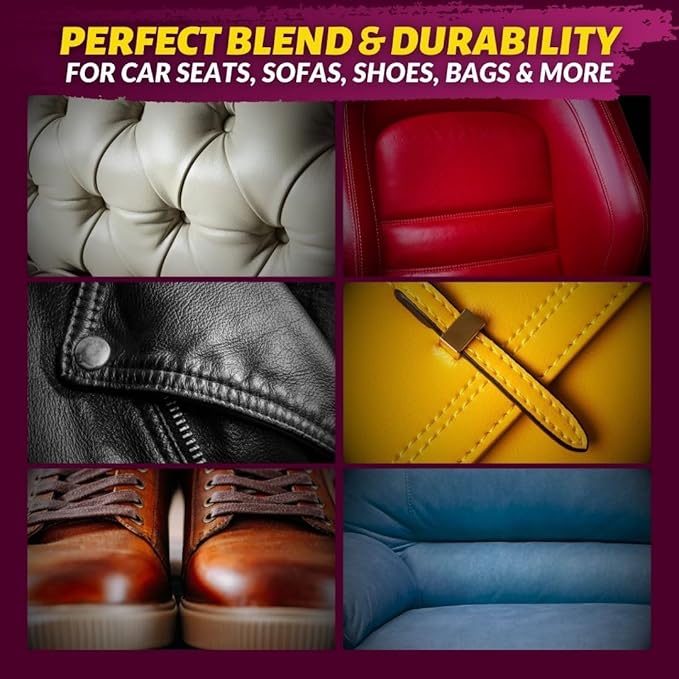 Coconix Leather & Vinyl Repair Kit | Fix Tears, Holes, Scratches, and Peeling on Leather and Vinyl Furniture, Car Seats, and Jackets | Easy Application with Customizable Colors