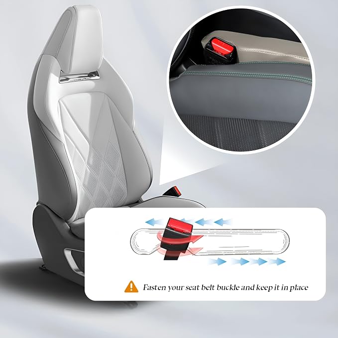 Car Seat Gap Filler, 2PCS Soft Foam Leather Vehicle Seat Crevice Blocker Stop Things from Dropping, Automotive No Drop Plug Guard Gap Stopper, Universal for Truck SUV RV (White)