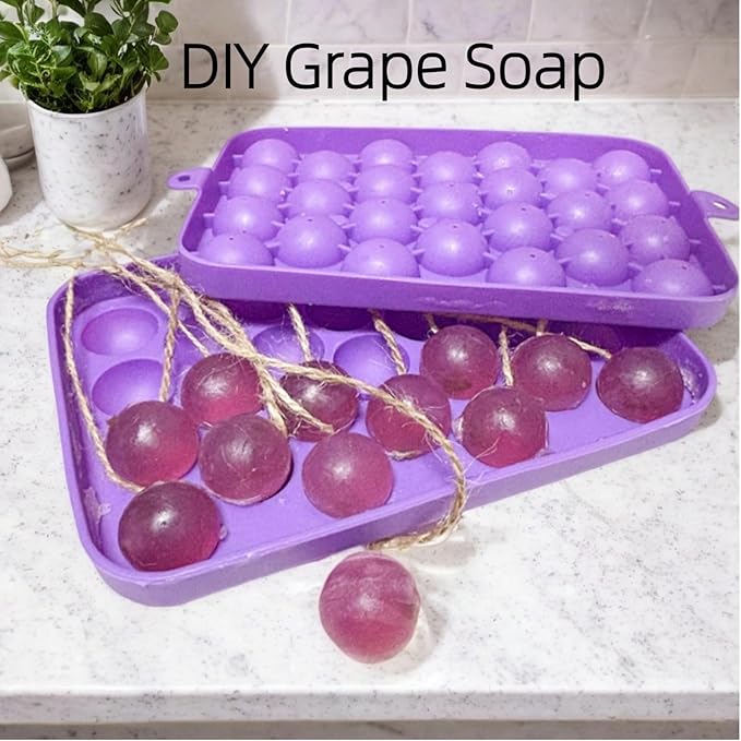 DIY Soap Making Kit, Silicone Grape Soap Molds with Hemp Cord, for Homemade Craft Soap Mold, Exquisite Soap Making Molds for Gift (Without Soap)