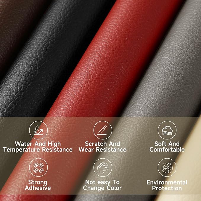 Leather Repair Patch, Self Adhesive Leather Repair, Large Leather Repair Tape for Sofa, Car Seats, Furniture, Cabinets, Chairs, Handbags （Beige, 16X118 inch
