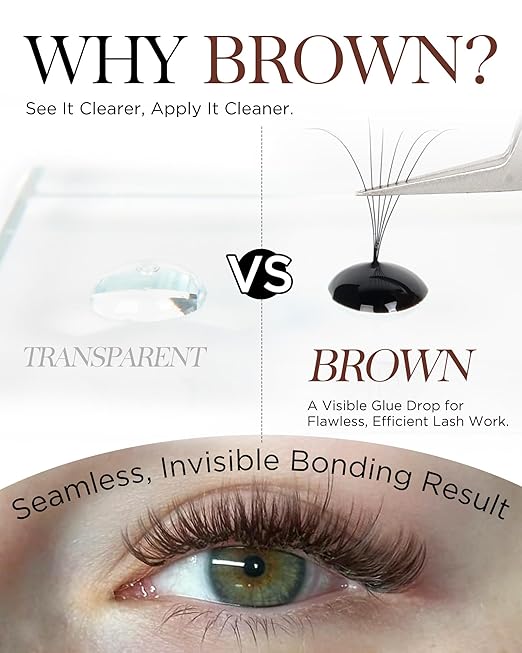 BEYELIAN Brown Eyelash Extension Glue 0.17fl.oz/5ml / 0.5 Sec Drying Time/Retention – 7-8 Weeks/Brown Adhesive/Professional Hypoallergenic Formaldehyde-Free Lash Extension Glue Supplies