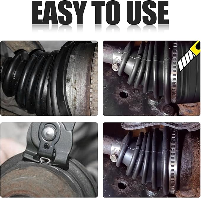 CV Boot,Professional CV Axle Boot Repair Kit with Ball-Cage Pliers & 4PCS Stainless Steel Clamp,Dustproof CVs Joint Boots Kit for Protecting CVs Axle Boots Car Accessories