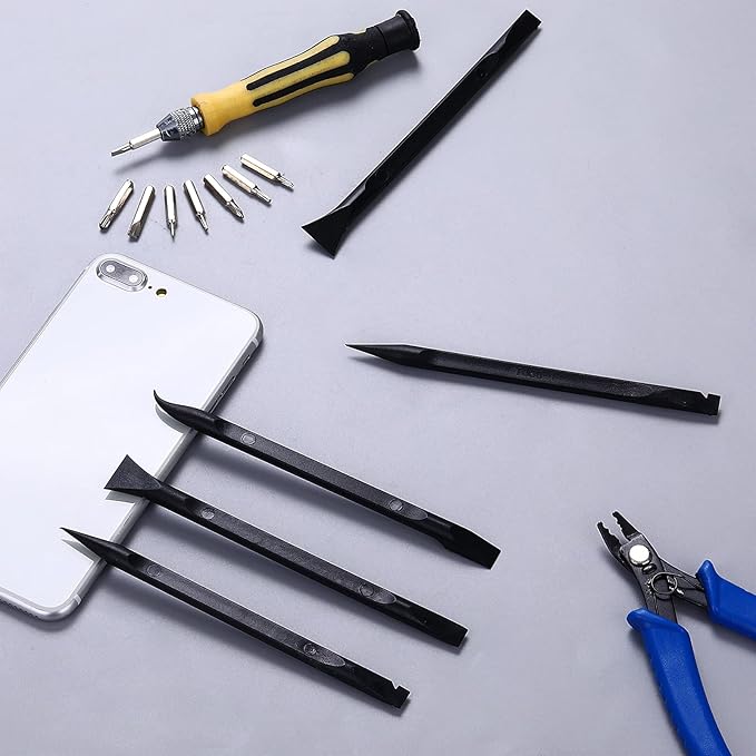 9 Pieces Plastic Scraper Tool Carbon Fiber Multi-Purpose Scraper Scratch Free Cleaning Scraper Tool for Tight Spaces and Gaps, Stickers/Food/Paint Remover Tool