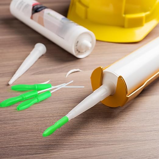 Gisafai 10 Pcs Caulk Tube Caps Reusable Caulk Saver Tube Sealer Caps Finishing Tool for Sealing and Preserving Open Universal Prevent Drying (Green)