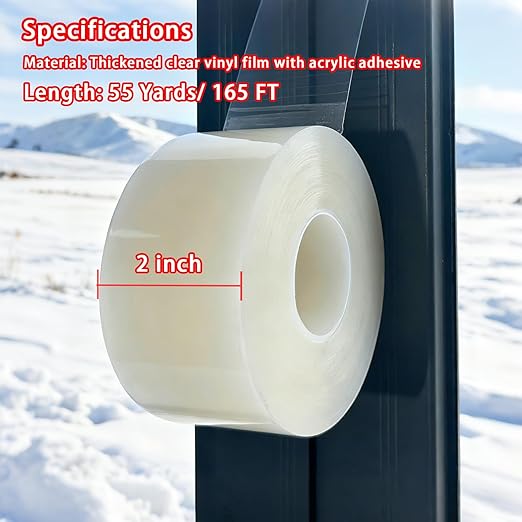 Birllaid Window Sealing Tape, Window AC Insulation Tape,2 Inch x 165 FT(55 Yards), No Residue, Clear