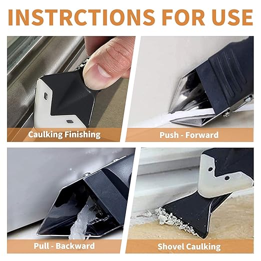 23-Piece Caulking Tool Kit – 3-in-1 Silicone Caulk Remover, Grout Scraper, Reusable Silicone Pads for Bathroom, Kitchen, Windows, Sink Joints & Frames