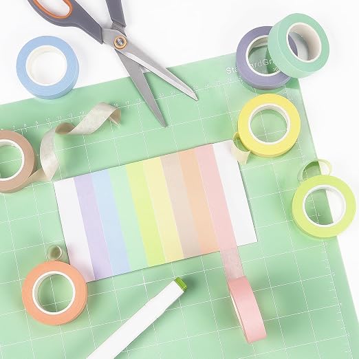 Hutou 8 Rolls Washi Tape Colored Masking Tape 1/2 Inch, Pastel Colors | Rainbow Colors Painters Tape Colorful Craft Art Paper Tape Labeling DIY Decorative Coding Teaching Supplies