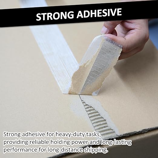 5 Pack Transparent Reinforced Fiberglass Tape – 2 Inch x 30 Yards, 5.5 Mil Filament Strapping Tape, Adhesive Heavy Duty