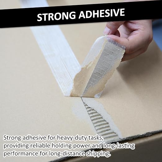 2 Inch x 30 Yards Transparent Reinforced Fiberglass Tape – 5.5 Mil Filament Strapping Tape, Adhesive Heavy Duty