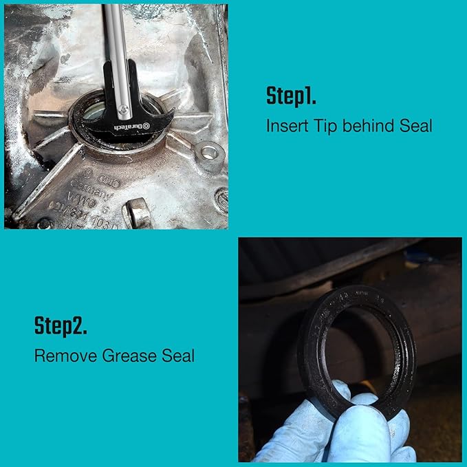 DURATECH Seal Puller with Extra Blade, Heat Treated Steel, Dual Hook Tips for Oil and Grease Seals Removal