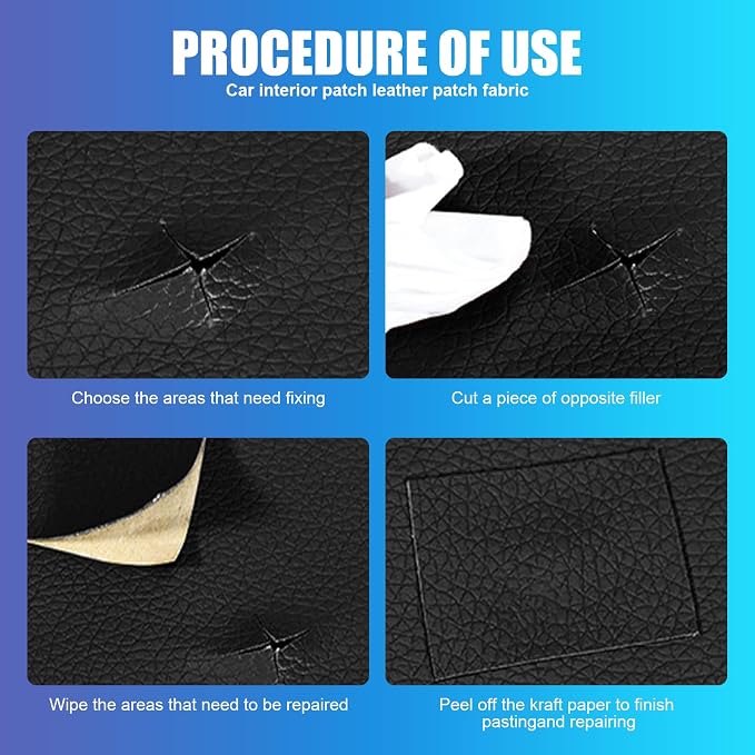 Leather Repair Patch, Car Leather Seat Repair Sticker, Leather Repair Tape, Self Adhesive Waterproof Patch Kit for Car Seat,Couch,Boat Seat,Chair