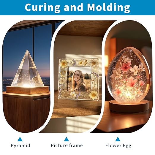 SHORE RESIN Epoxy Resin Kit, Crystal Clear 1:1 Self-Leveling Resin System with High Gloss Finish for Jewelry Making, Casting, Coating & DIY Craft Projects (16oz Kit)