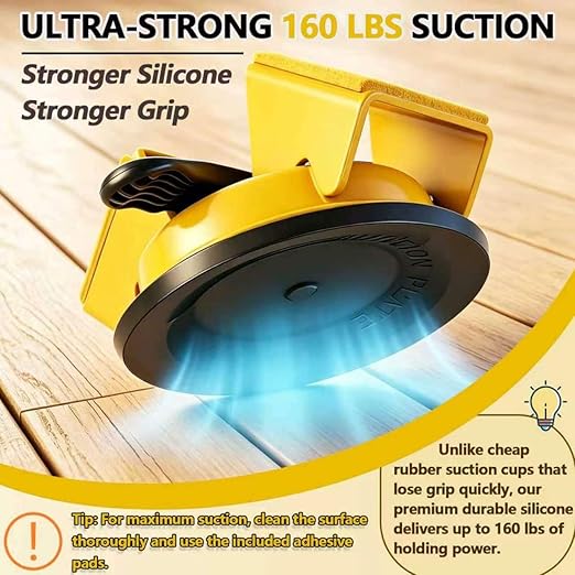 Floor Gap Fixer Tool,2026 Upgrade Heavy Duty Floor Gap Fixer Suction Cup Tool with 10pcs Sticky Pads,Rubber Mallet & Slot Cutter for Laminate Vinyl Flooring Tools(Yellow)