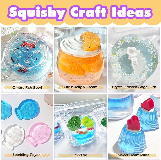 Taba Squishy Making Kit Clear Gel Flex Rubber Crystal Liquid Silicone 6.8oz Pack