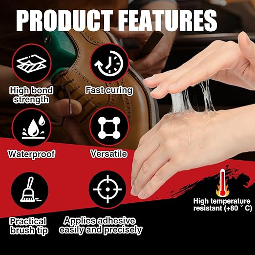 Contact Cement Adhesive, 6 OZ Contact Cement with Brush - Waterproof & Heat-Resistant, Instant Strong Bond for Wood, Metal, Leather, Laminate - Ideal for Carpentry, Shoe Repair & DIY Projects