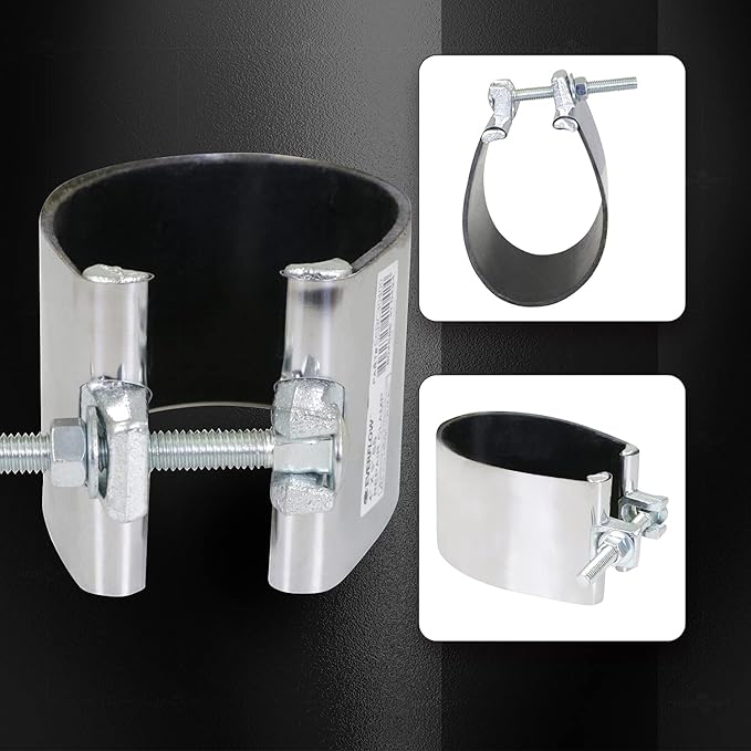 Highcraft Pipe Repair Clamp 3'', IPS Single Bolt, 3” Long, Stainless Steel (5 Pack)