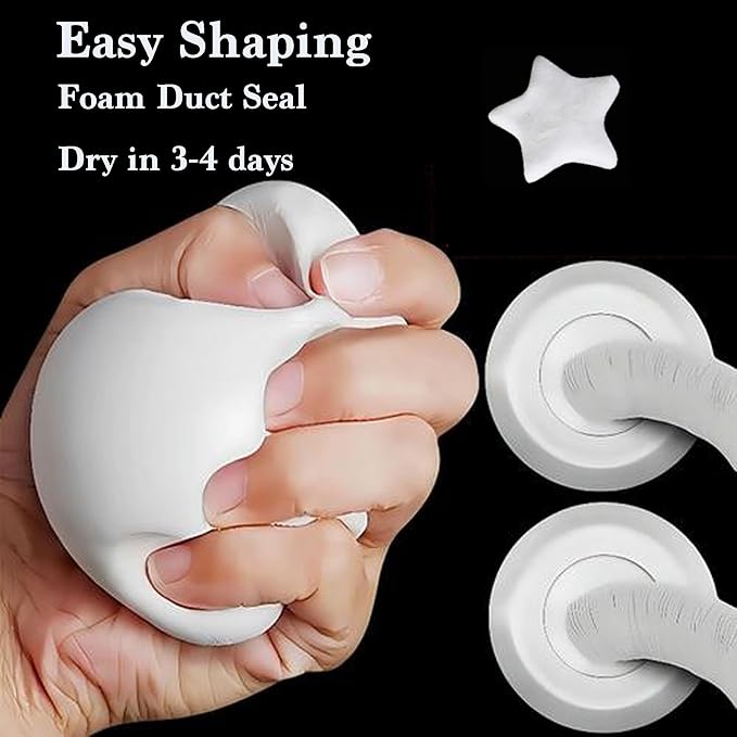 8-Pack New Type White Waterproof Sealant Mastic, 2025 Upgrade Repair Sealing Clay, Plumbers Putty for Wall Holes AC Gaps Drain Pipe Sealing, Indoor Outdoor Waterproof Repair, Wall Hole